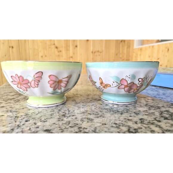 Anthropologie Latte Soup Icecream Bowls (Set Of 2) Handpainted EXCELLENT - Picture 1 of 9